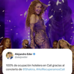 fición de Shakira llena hotel en Cali durante concierto con ocupación 100 %
